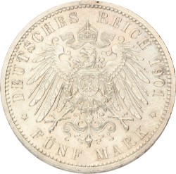 German states. Prussia. 5 Mark - 200th anniversary of the kingdom. 1901. XF.