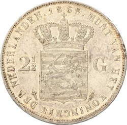 2½ Gulden. Willem III. 1868. Prachtig.