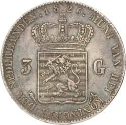 3 Gulden. Willem I. 1820 U. Prachtig -.