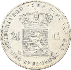 2½ Gulden. Willem III. 1867. Prachtig -.