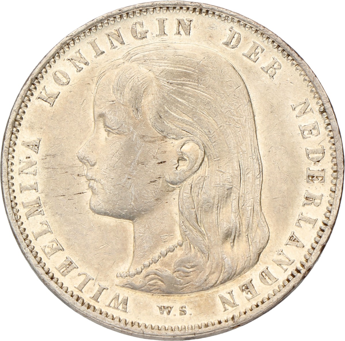 1 Gulden. Wilhelmina. 1892. Zeer Fraai / Prachtig.