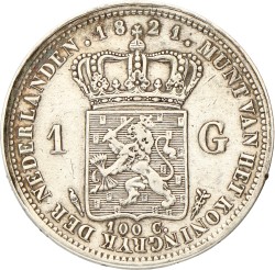 1 Gulden. Willem I. 1821 U. Zeer Fraai -.