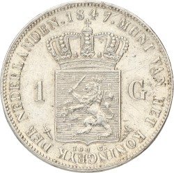 1 Gulden. Willem II. 1847. XF.