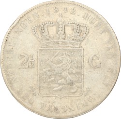 2½ Gulden. Willem II. 1842. Fraai.