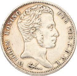1 Gulden. Willem I. 1824 U Met streepje. Zeer Fraai / Prachtig.