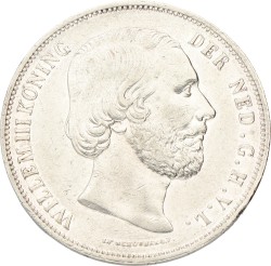 2½ Gulden. Willem III. 1863. Zeer Fraai / Prachtig.