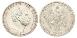 German states. Prussia. Wilhelm I. Thaler. 1868 A.