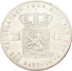 2½ Gulden. Willem II. 1849. Zeer Fraai / Prachtig.