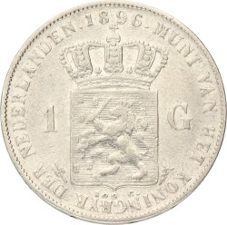 1 Gulden. Wilhelmina. 1896. Zeer Fraai / Prachtig.