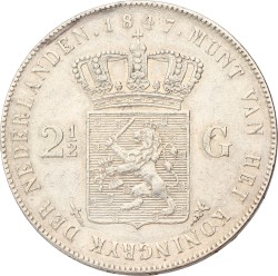 2½ Gulden. Willem II. 1847. Prachtig +.