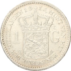 1 Gulden. Wilhelmina. 1913. Prachtig.