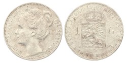 1 Gulden. Wilhelmina. 1907. Zeer Fraai / Prachtig.