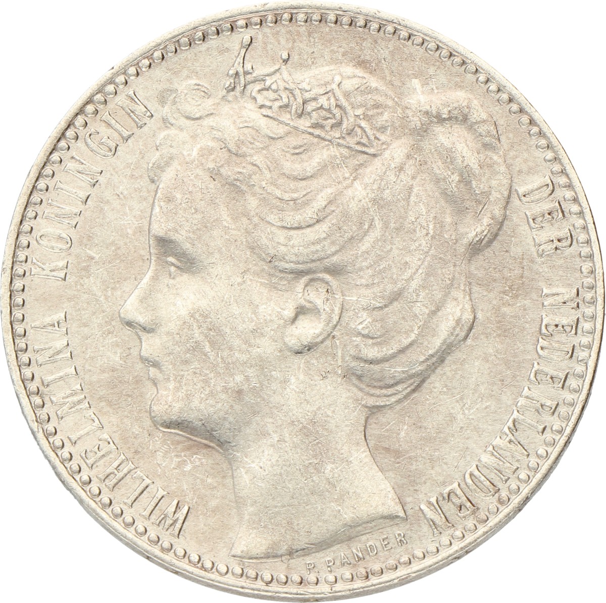 1 Gulden. Wilhelmina. 1907. Zeer Fraai / Prachtig.