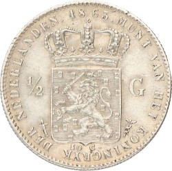 ½ Gulden. Willem III. 1863. Prachtig -.