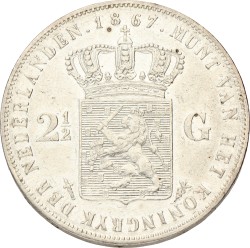 2½ Gulden. Willem III. 1867. Prachtig.