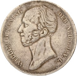 2½ Gulden. Willem II. 1842. Zeer Fraai +.