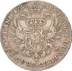 Kronenthaler. Brabant. Brussel. Maria Theresia. 1765. Zeer Fraai +.