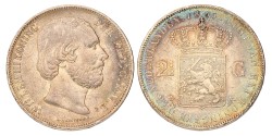 2½ Gulden. Willem III. 1865. Zeer Fraai +.