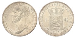 1 Gulden. Willem II. 1847. Prachtig -.