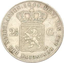 2½ Gulden. Willem II. 1849. Zeer Fraai +.