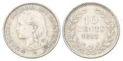 10 Cent. Wilhelmina. 1893. Prachtig +.