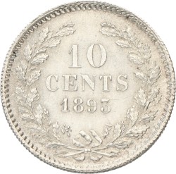 10 Cent. Wilhelmina. 1893. Prachtig +.