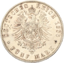 German states. Prussia. Friedrich I. 5 Mark. 1888 A. XF -.