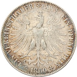 German states. Frankfurt. Thaler. 1860. VF +.