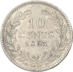 10 Cent. Willem III. 1853. Zeer Fraai / Prachtig.