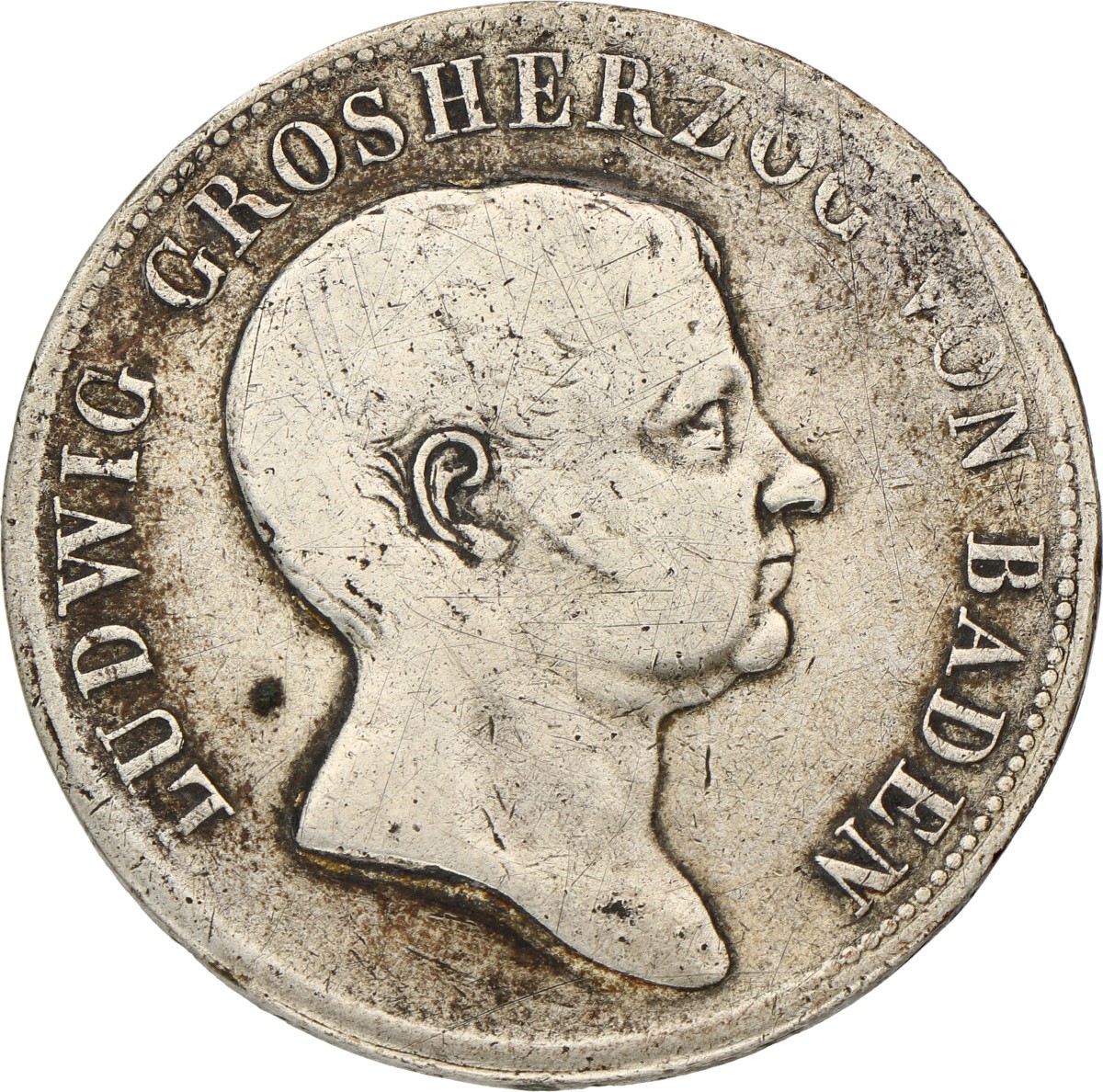 German states. Baden. Lüdwich I. 2 gulden. 1822. F / VF.