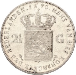 2½ Gulden. Willem III. 1870. Prachtig +.