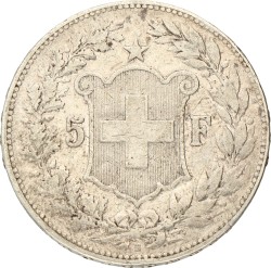 Switzerland. 5 Francs. 1891 B. VF.