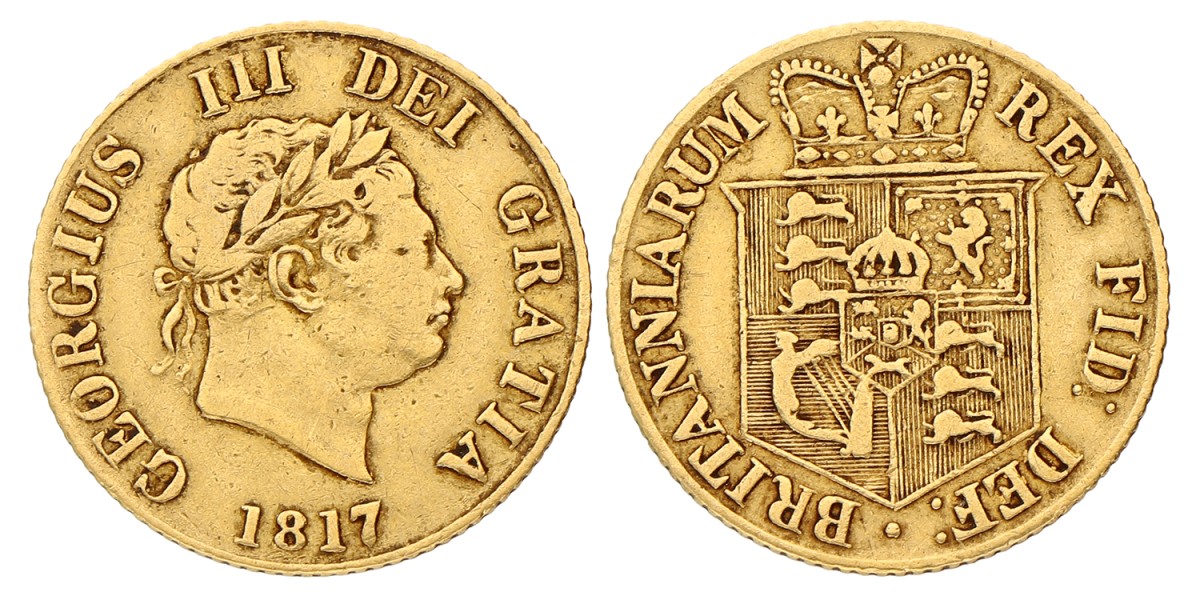 Great Britain. George III. ½ Sovereign. 1817. VF -.
