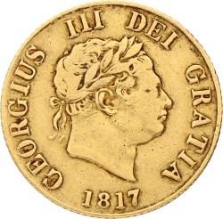 Great Britain. George III. ½ Sovereign. 1817. VF -.