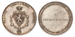 Nederland. Leiden. 1845. Studentencorps penning van 'Virtus Concordia Fides'.