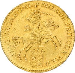 7 Gulden gouden rijder. Groningen en Ommelanden. 1761. Zeer Fraai / Prachtig.