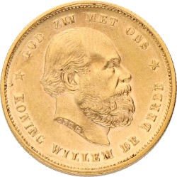 10 Gulden. Willem III. 1879/77. Prachtig +.