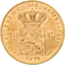 10 Gulden. Willem III. 1879/77. Prachtig +.