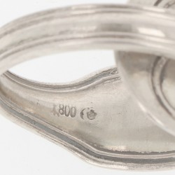 (6) delige set amuselepels zilver.