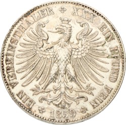 German states. Frankfurt. Thaler. 1859. VF +.