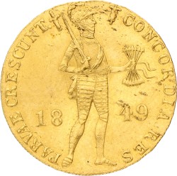 Gouden dukaat. Willem III. 1849. VF +.