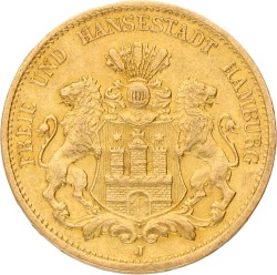 German states. Hamburg. 20 Mark. 1899 J. VF / XF.