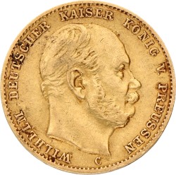 German states. Prussia. Wilhelm II. 10 Mark. 1872 C. VF +.