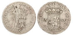 Zilveren dukaat. Holland. 1694. Zeer Fraai -.