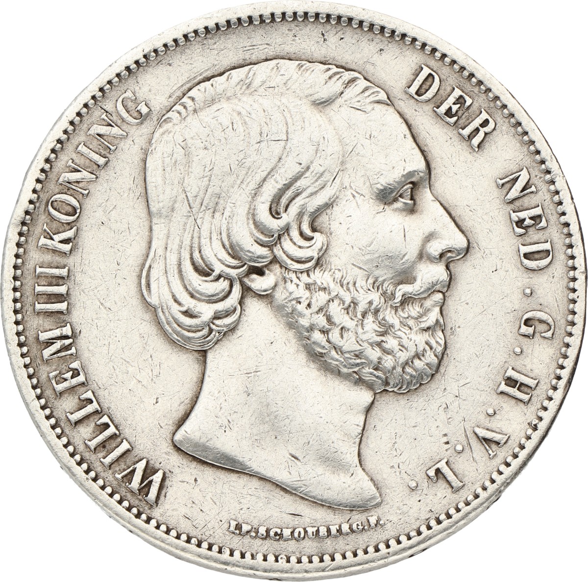 2½ Gulden. Willem III. 1850. Zeer Fraai.