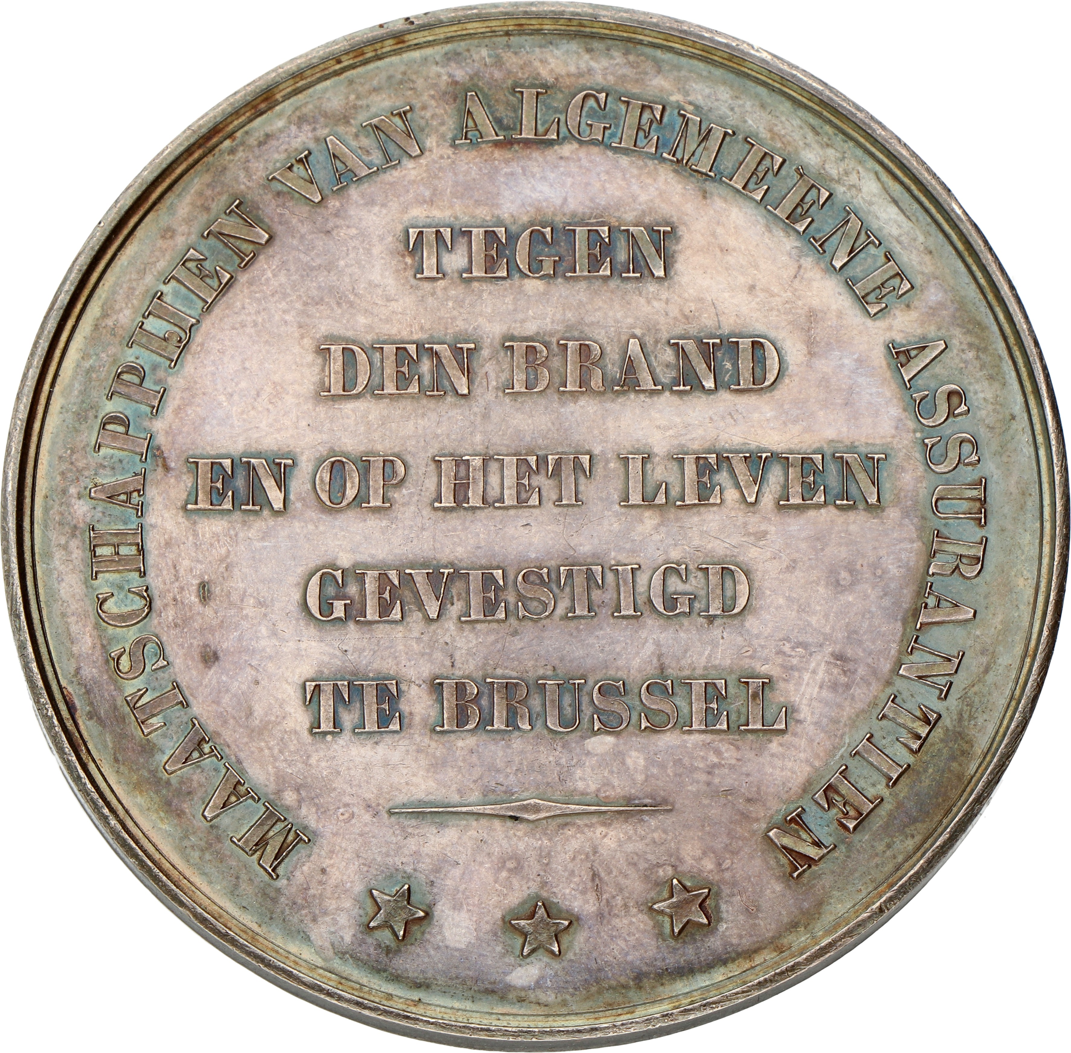 Belgium. Brussels. ND (19th century). Medal of the Maatschappijen van Algemeene Assurantien.