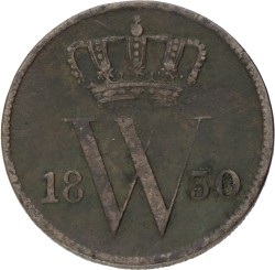1 Cent. Willem I. 1830. Zeer Fraai -.