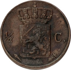 ½ Cent. Willem I. 1829 U. Zeer Fraai.