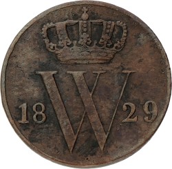 ½ Cent. Willem I. 1829 U. Zeer Fraai.