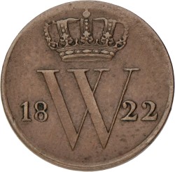 ½ Cent. Willem I. 1822 U. Zeer Fraai -.